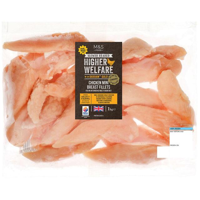 M&S Oakham Gold Chicken Mini Fillets Frozen   1kg