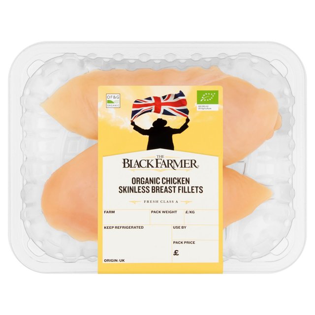 The Black Farmer Organic Chicken Breast Fillets   Typically: 375g