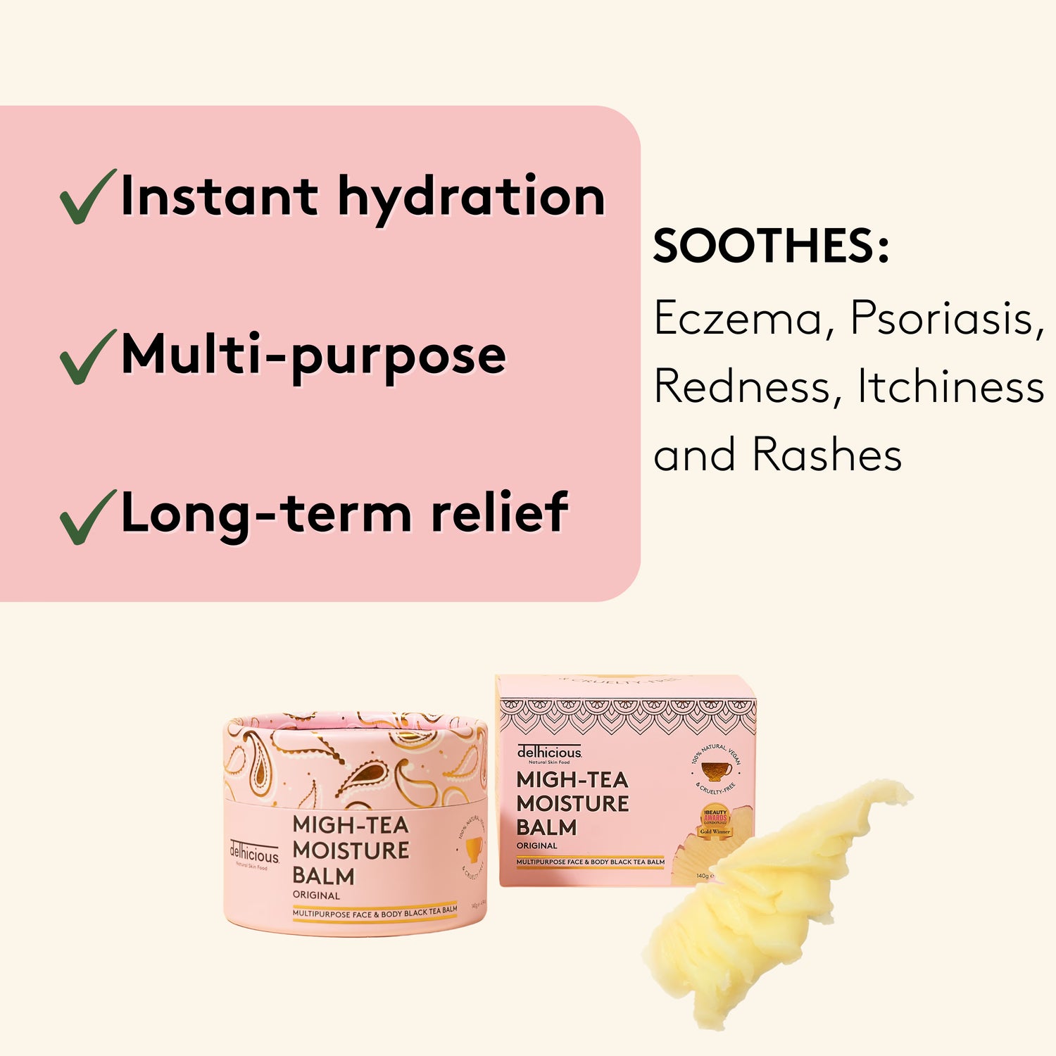 Delhicious Migh-Migh-Tea skin recovery balm 140g (British brand)