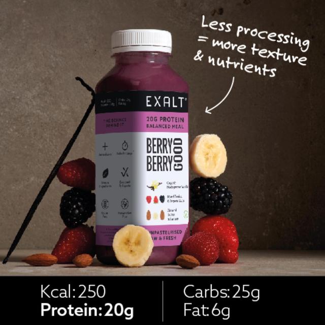 EXALT Berry Berry Good Fresh Vegan Protein Smoothie Berries & Vanilla    330ml GOODS M&S   