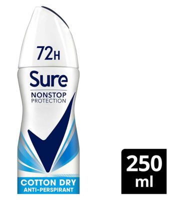 Sure Cotton Dry Nonstop Protection Anti-perspirant Deodorant Aerosol 250 ml Deodorants Boots   