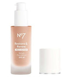 No7 Restore & Renew Serum Foundation 30ml SPF 30 GOODS Boots porcelain  