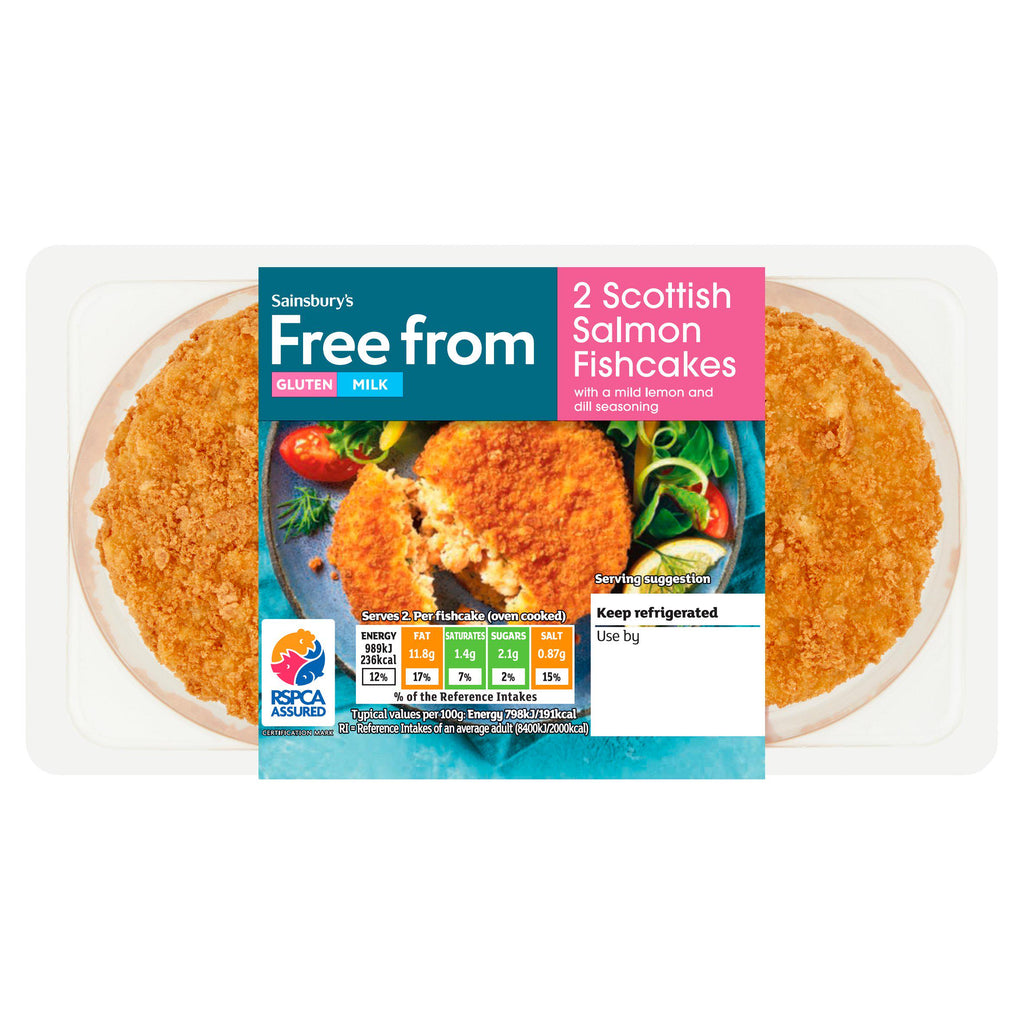 Sainsbury's Free From Scottish Salmon Fishcakes x2 270g