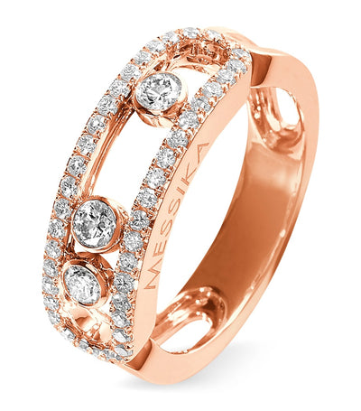 Harrods Messika Move Classique Rose Gold and Diamond Pavé Ring (0.55ct)- Buy online at McGrocer