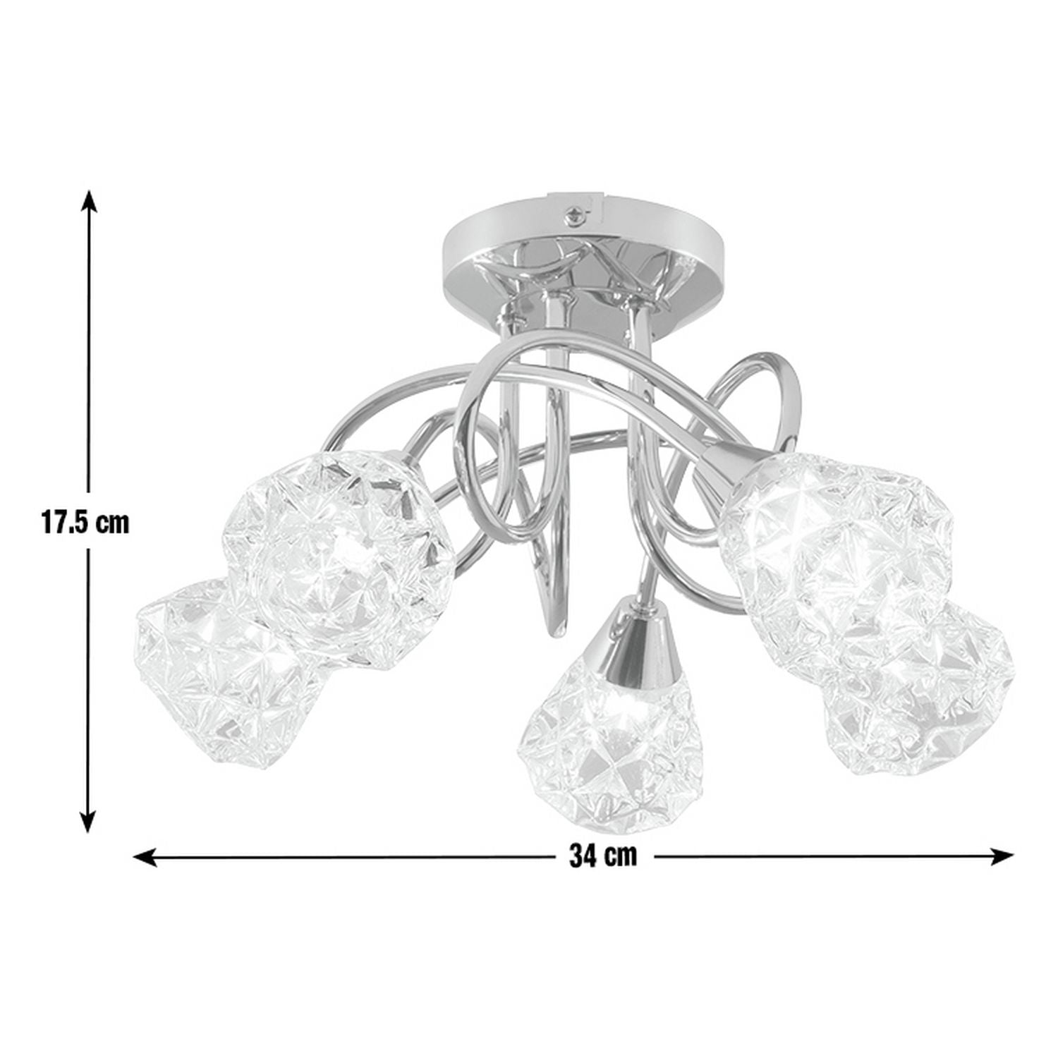 Argos Home Dico 5 light ceiling light faceted glass - British product