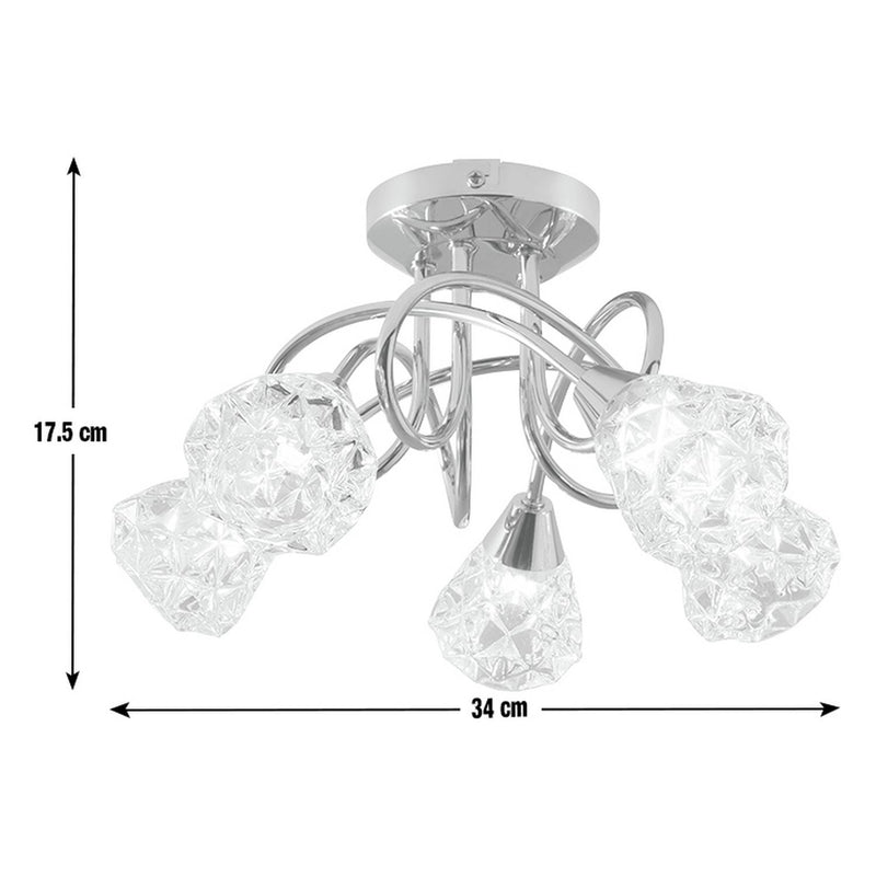 Argos Home Dico 5 light ceiling light faceted glass - British product
