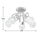 Argos Home Dico 5 light ceiling light faceted glass - British product