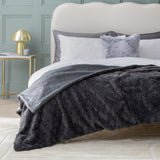 Habitat Faux Fur Textured Throw - Charcoal - 150x200cm