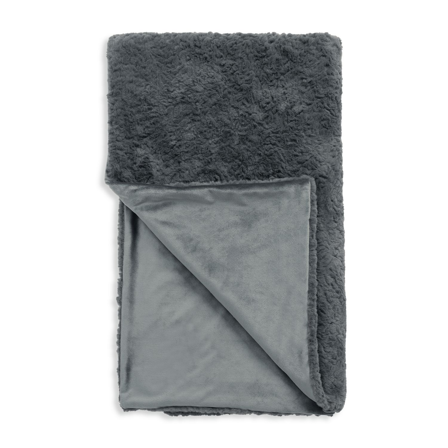 Habitat faux fur throw charcoal 150x200cm, imported from the UK