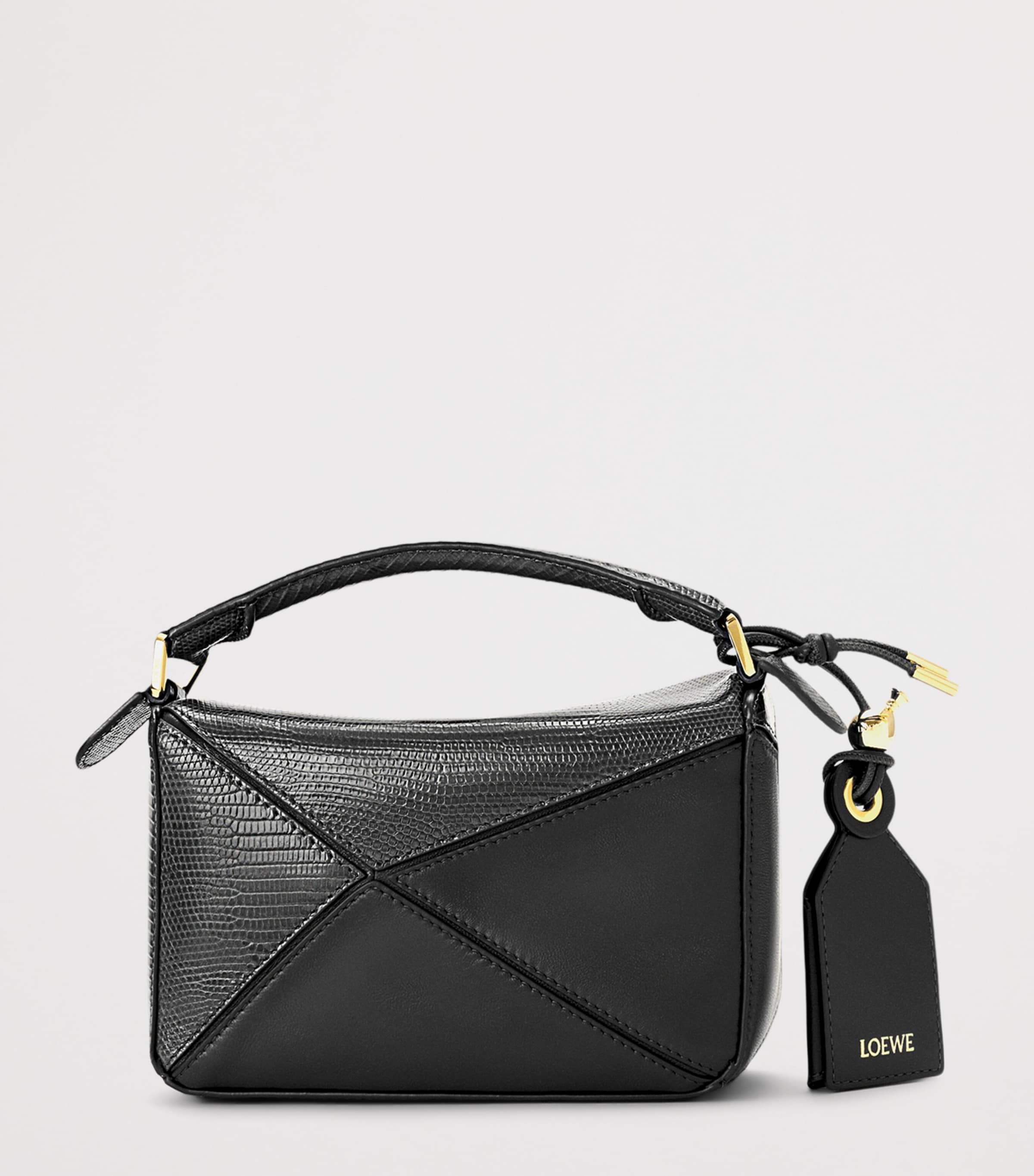 LOEWE Mini Puzzle Bag lizard skin 12.5cm, imported from the UK