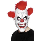 Smiffys Clown Mask 3/4 Latex Red and White with Hair (British brand)