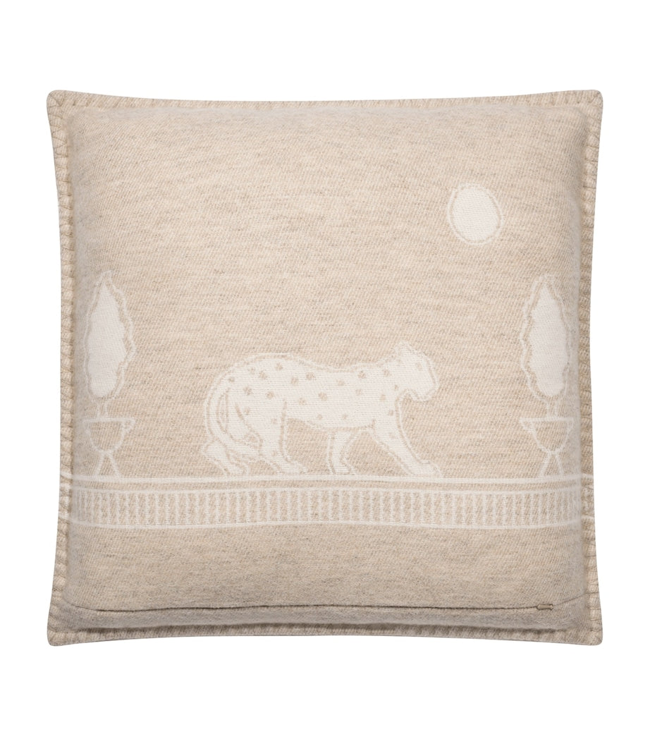 Cartier merino wool-cashmere animal print cushion 50cm x 50cm - British product