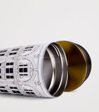 Harrods metal travel cup with storefront design, UK version