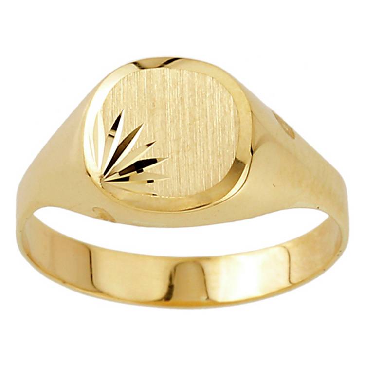 Revere 9ct gold plain signet ring size S (British brand)