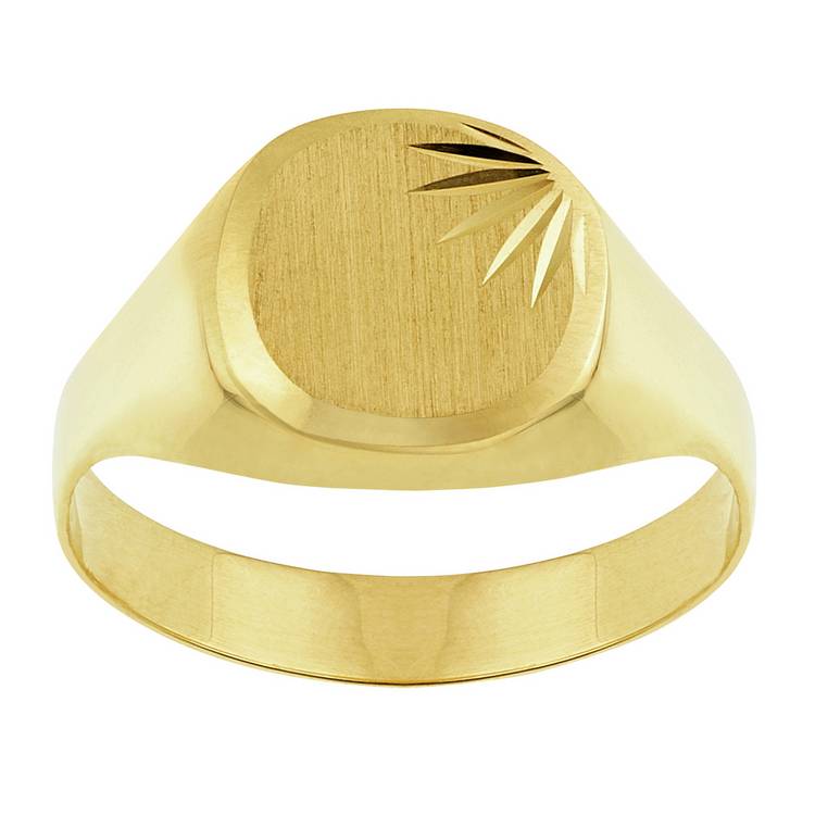 Revere 9ct gold plain signet ring size S (British brand)