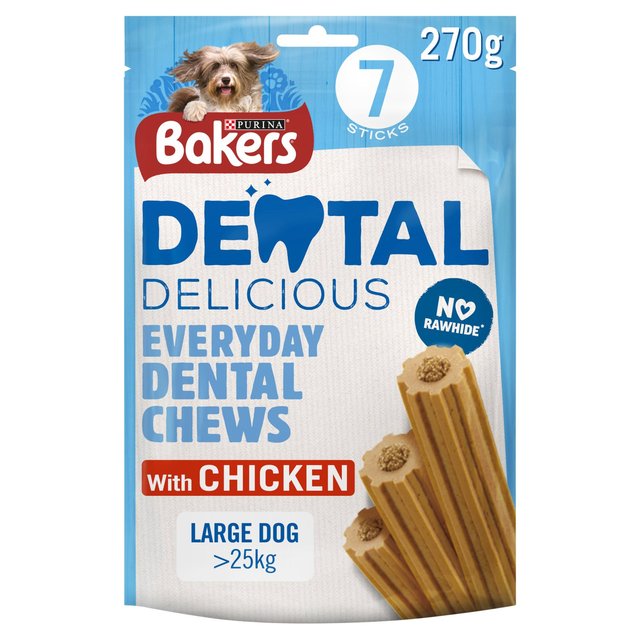 Bakers Dental Delicious Large Chicken Dog Chews   270g GOODS M&S   