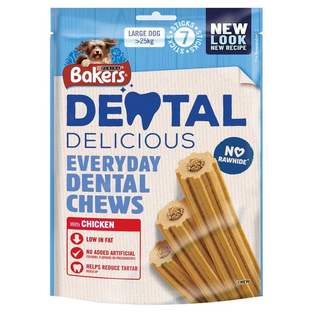 Bakers Dental Delicious Large Chicken Dog Chews   270g GOODS M&S   