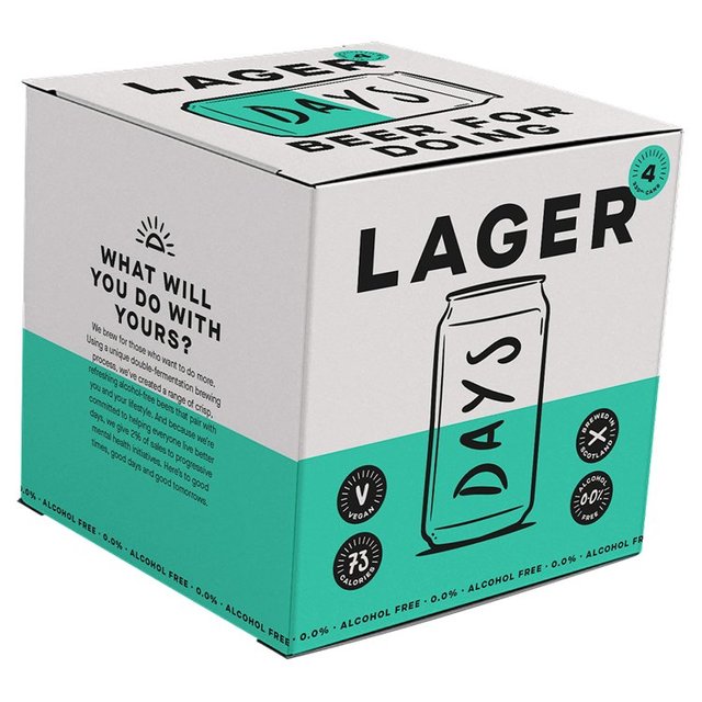 Days 0.0% Alcohol Free Lager Cans   4 x 330ml GOODS M&S   