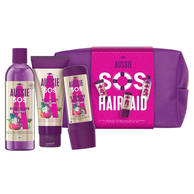 Aussi SOS Kiss Of Life Hair Treatment Giftset Bag GOODS M&S   