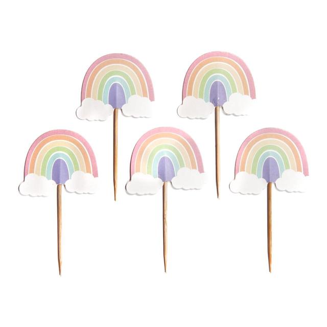 Pastel Rainbow Cupcake Toppers   12 per pack GOODS M&S   