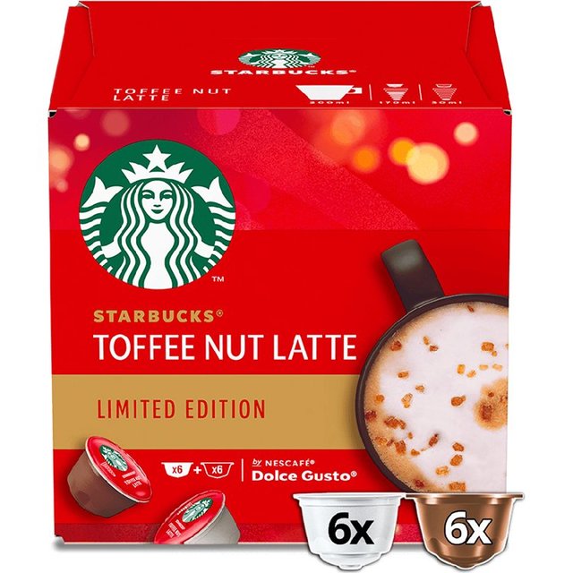 Starbucks Toffee Nut Latte by Nescafe Dolce Gusto Coffee Pods   12 per pack