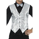 Smiffys sequin waistcoat silver costume accessory - British product