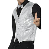Smiffys sequin waistcoat silver costume accessory - British product
