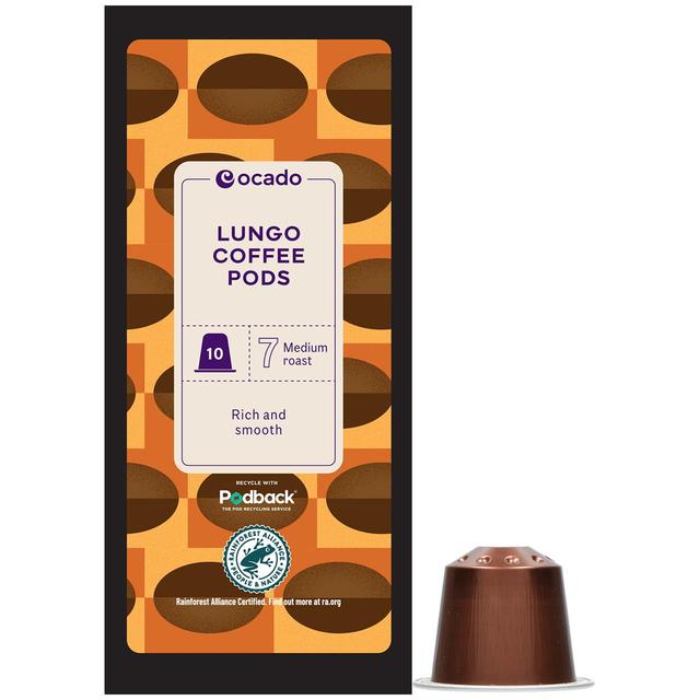 Ocado Lungo Coffee Pods   10 per pack