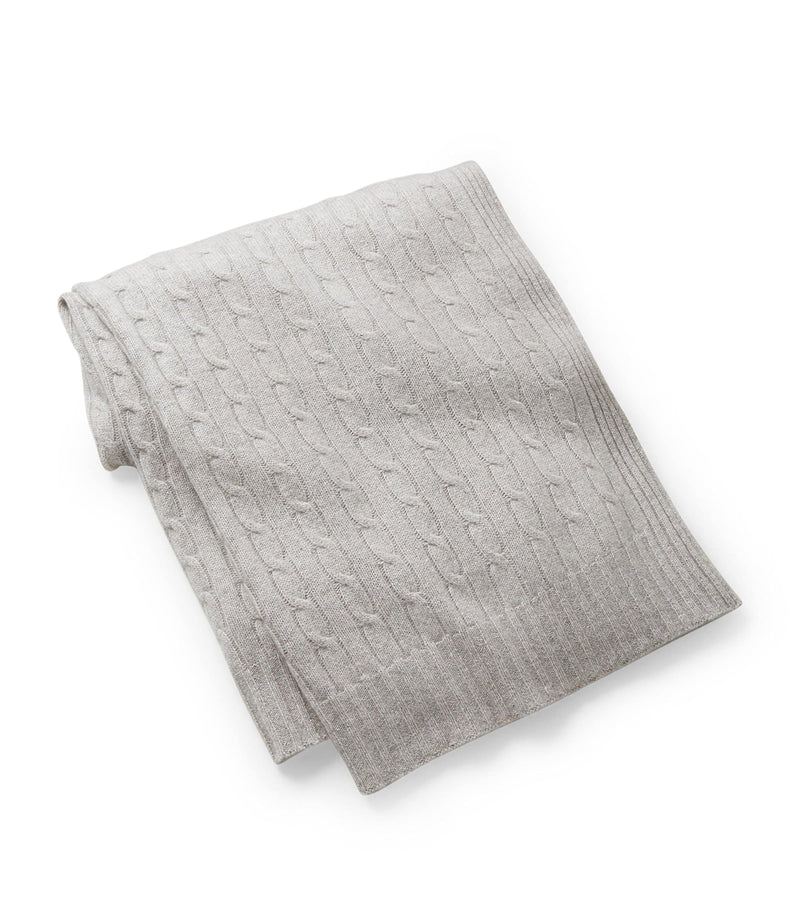 Ralph Lauren cashmere cable-knit throw 60cm x 60cm, imported from the UK