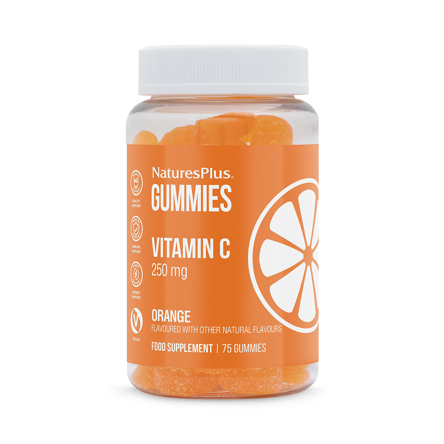 NaturesPlus Vitamin C gummies 250 mg orange (British brand)