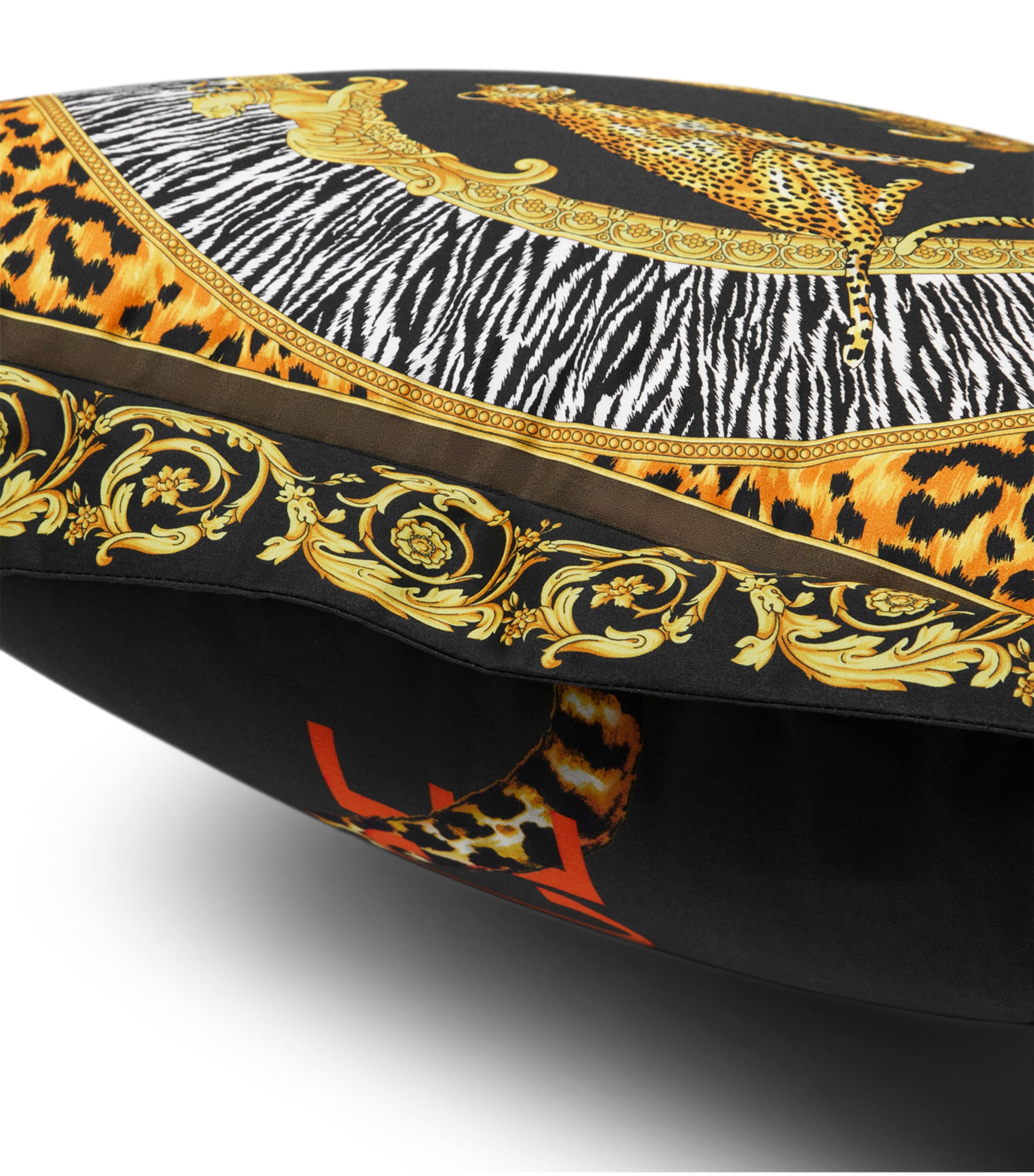 Versace Cotton-Satin Wild Cats cushion 60cm x 60cm (British brand)