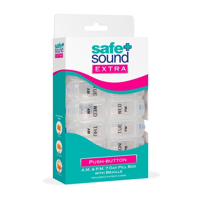 Safe & Sound AM/PM 7 Day Push Button Pill Box | McGrocer