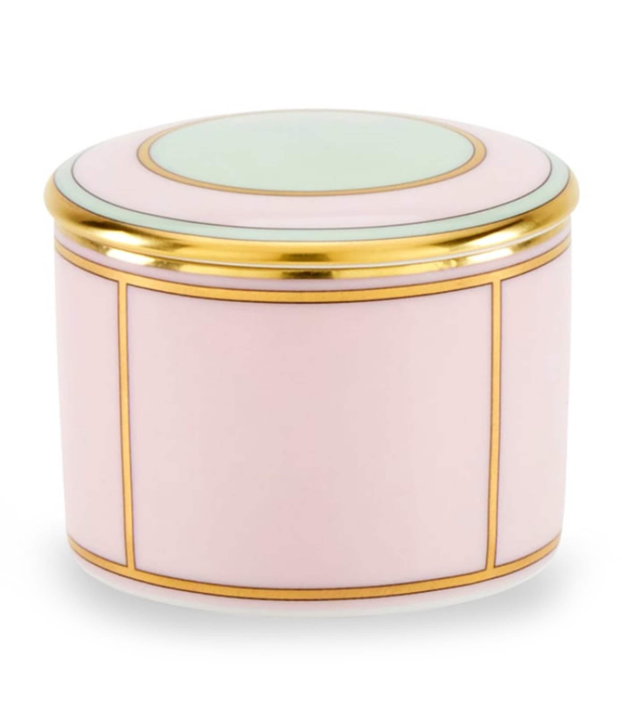 GINORI 1735 porcelain trinket box in Rosa color, UK version