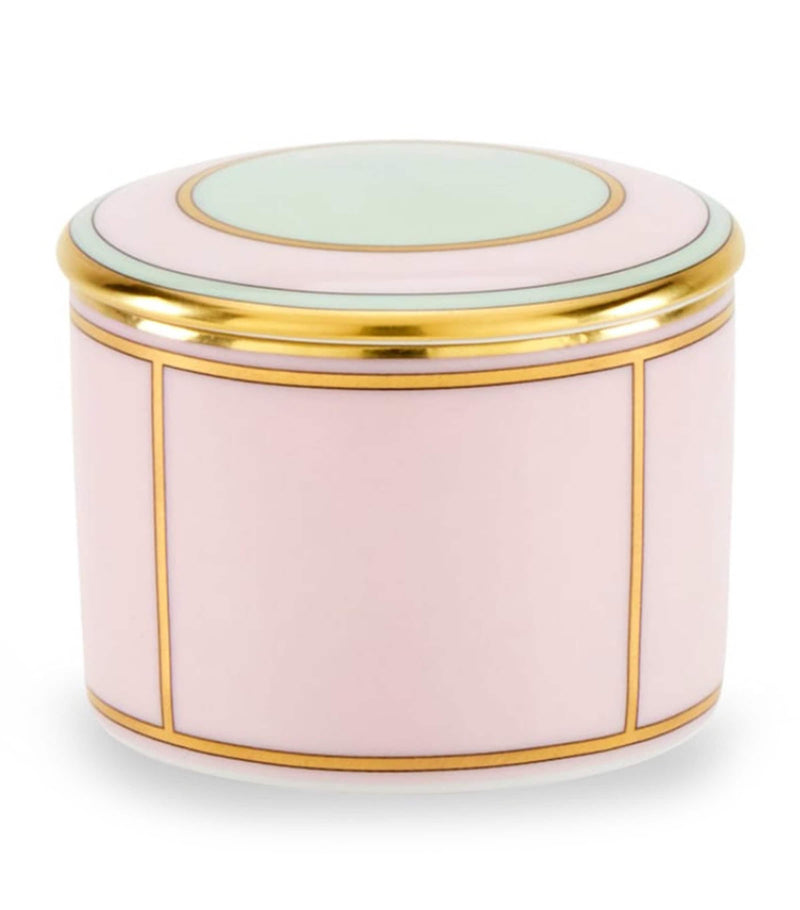GINORI 1735 porcelain trinket box in Rosa color, UK version