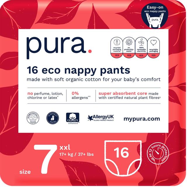 Pura High Performance Eco Nappy Pants Size 7 (17+ kg)    16 per pack GOODS M&S   