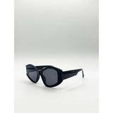 SVNX angular cat-eye sunglasses in black - British product