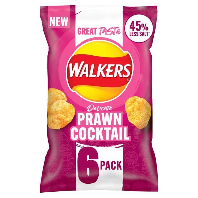 Walkers Less Salt Prawn Cocktail Multipack Crisps   6 per pack GOODS M&S   