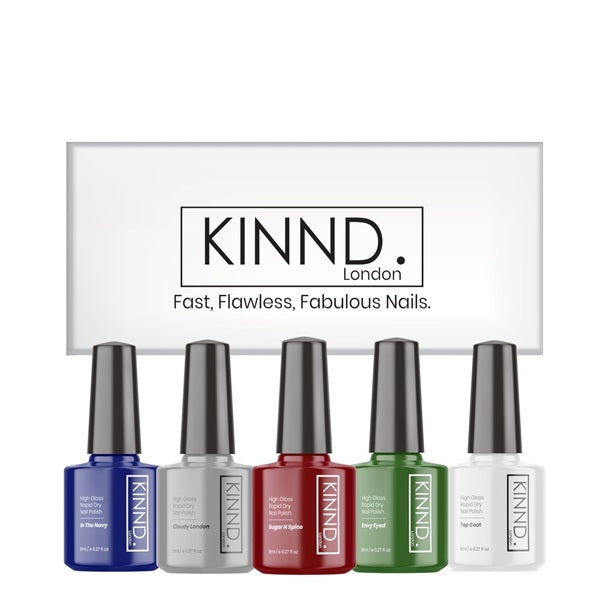 KINND London Quick Dry Nail Polish Set Autumn 5x8ml, UK version