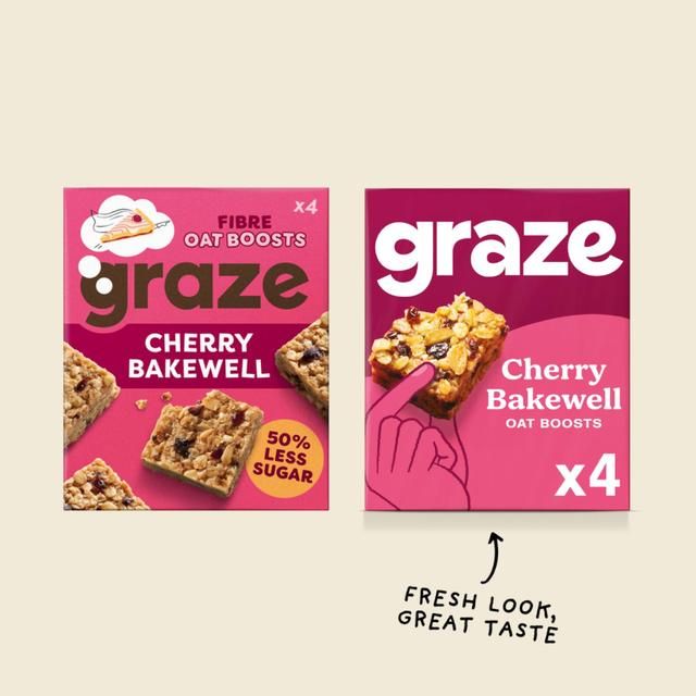 Graze Vegan Cherry Bakewell Snack Bars   4 per pack GOODS M&S   