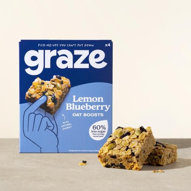 Graze Vegan Lemon Blueberry Snack Bars   4 per pack GOODS M&S   