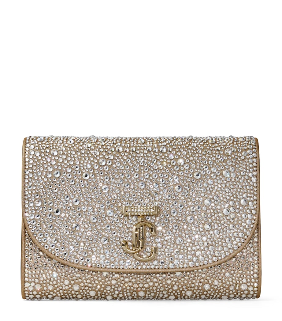Jimmy Choo crystal-embellished curve clutch bag - British product