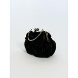 3D Rose clutch bag in black with chain strap (British brand)