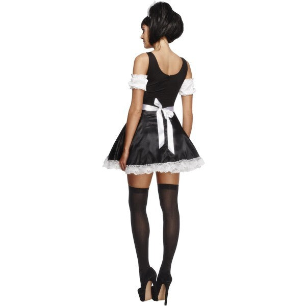 Fever Flirty French Maid Costume Black with Headpiece (British brand)