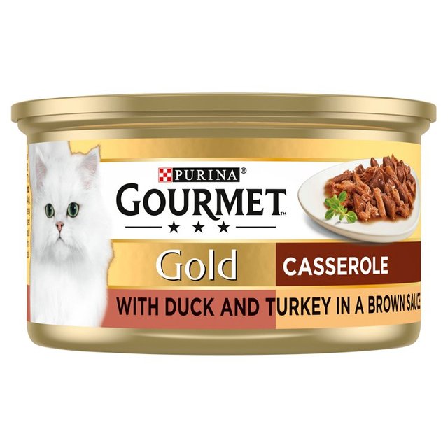 Gourmet Gold Casserole in Gravy Duck and Turkey Wet Cat Food   85g GOODS M&S   