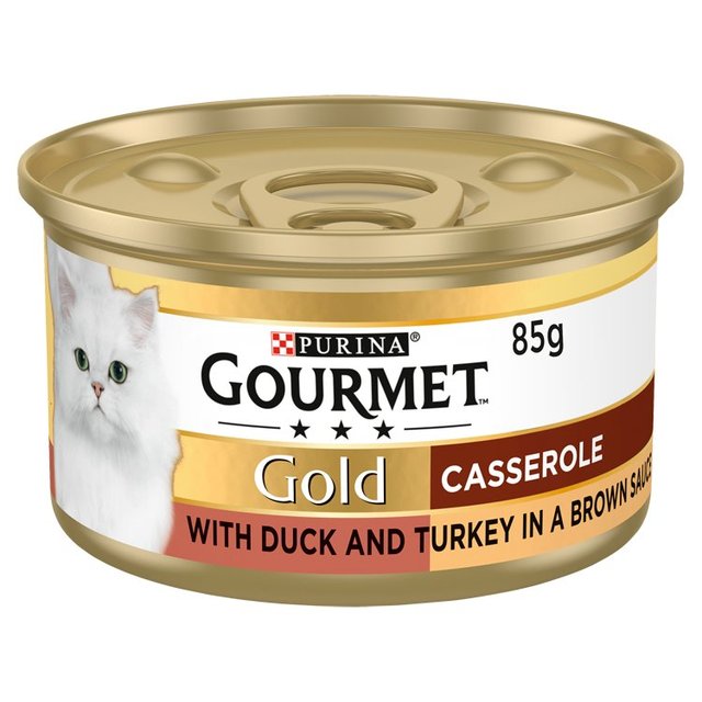 Gourmet Gold Casserole in Gravy Duck and Turkey Wet Cat Food   85g GOODS M&S   