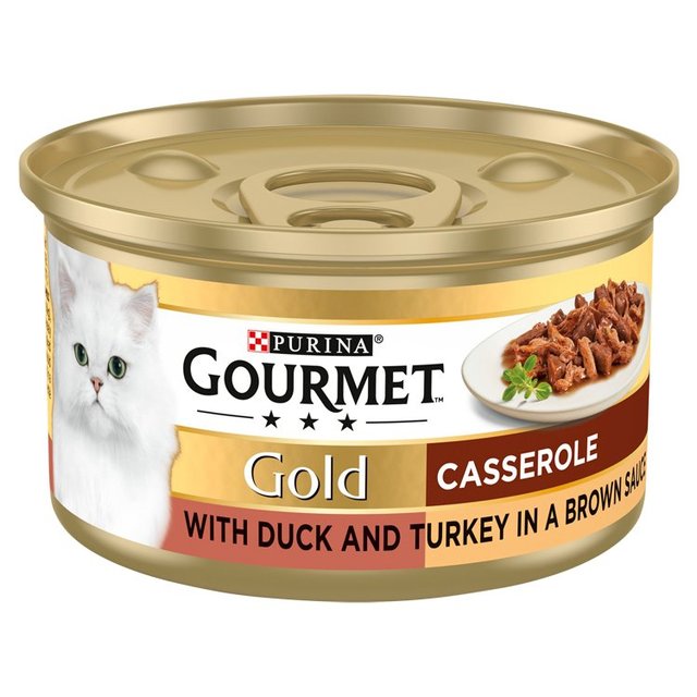 Gourmet Gold Casserole in Gravy Duck and Turkey Wet Cat Food   85g GOODS M&S   