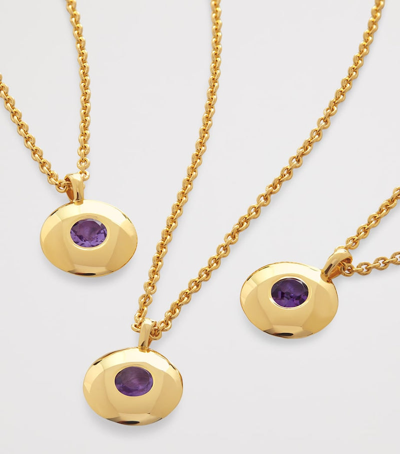 Monica Vinader gold vermeil amethyst February birthstone necklace (British brand)