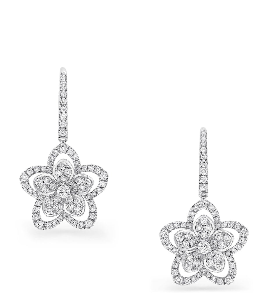 Graff diamond wild flower earrings 18kt white gold - British product