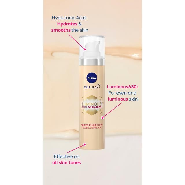 NIVEA Cellular Luminous 630 Tinted Day Fluid SPF 20 Double Corrector   50ml