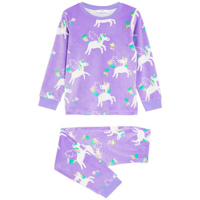 M&S Velour Unicorn Pyjamas 1-1+Y Purple GOODS M&S   